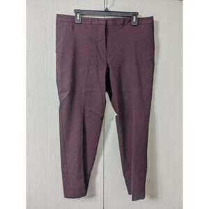 Mario Serrani Women's Straight Leg Mid Rise Purple Dress Pant Size 14